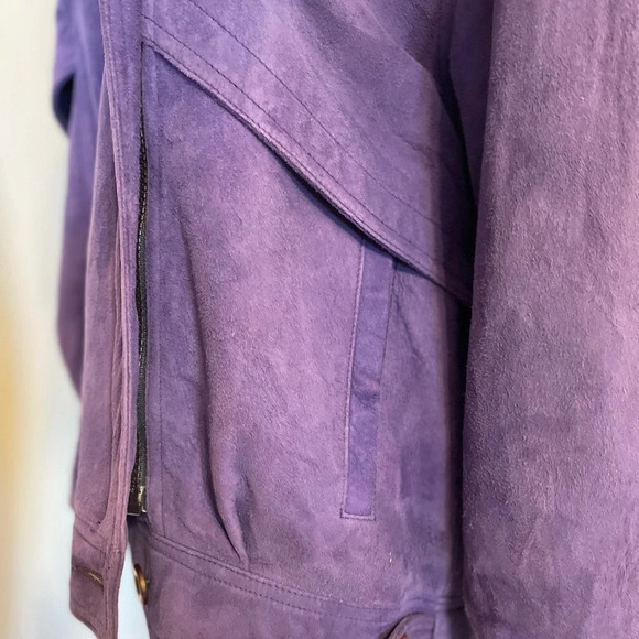 Leathers By New England Purple Suede Jacket Size Medium - Picture 9 of 9
